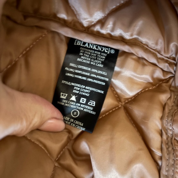 BlankNYC Quilted Jacket Small Chai Tea, Drawstring waist - Picture 8 of 9